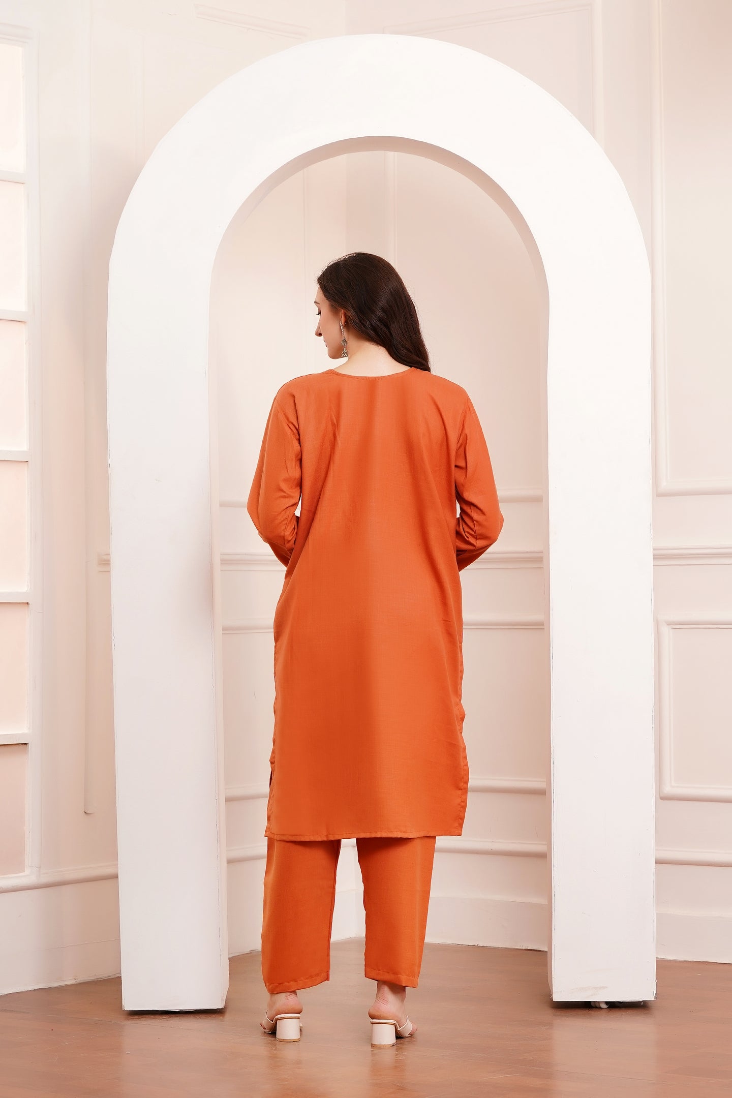 Kashmiri Cotton botta Tilla - 3pc set - Amber Spice