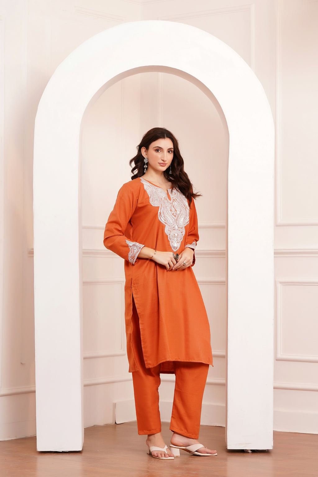 Kashmiri Cotton botta Tilla - 3pc set - Amber Spice