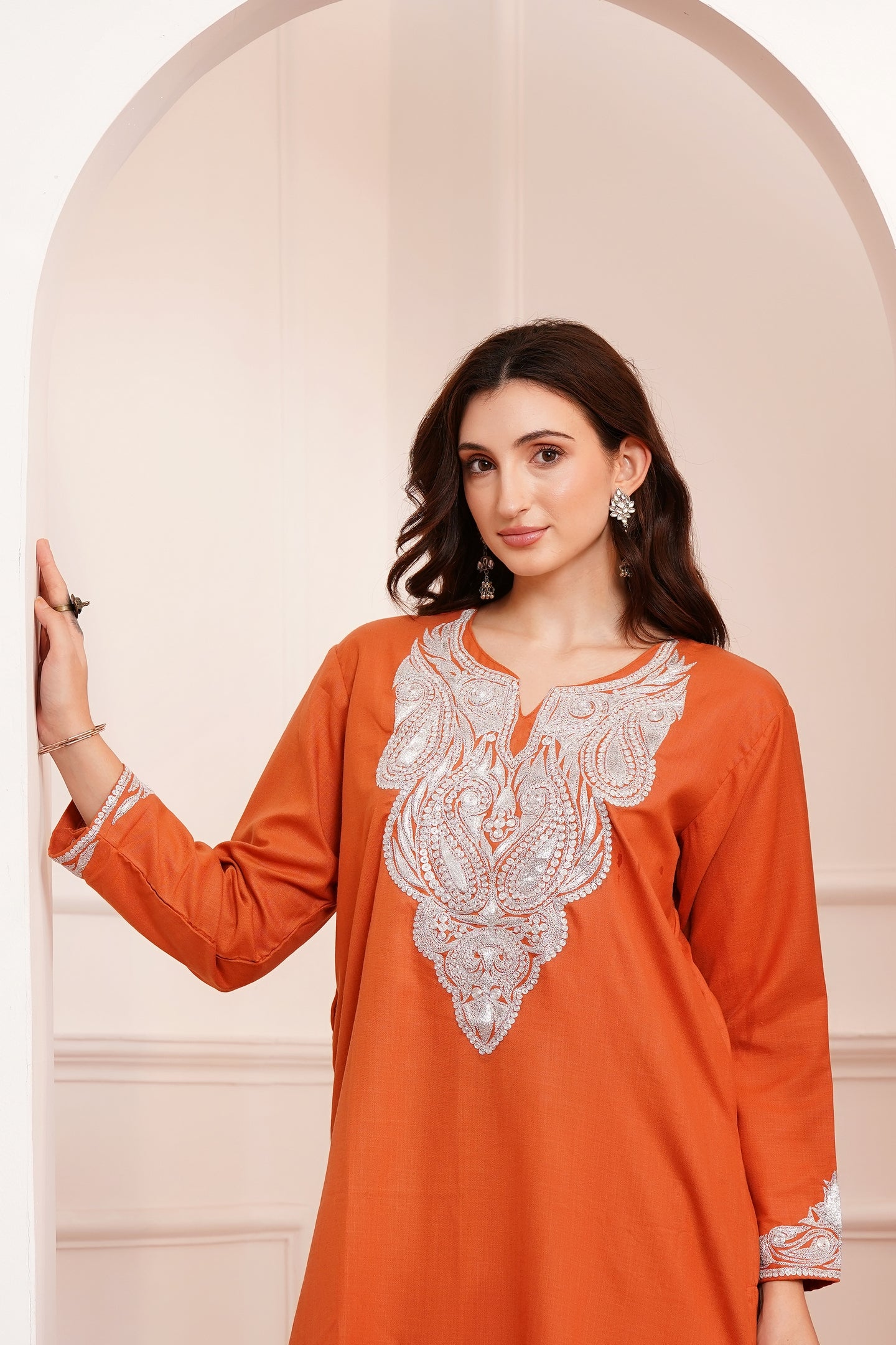 Kashmiri Cotton botta Tilla - 3pc set - Amber Spice