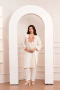 Kashmiri Cotton botta Tilla - 3pc set - Luxe Ecru