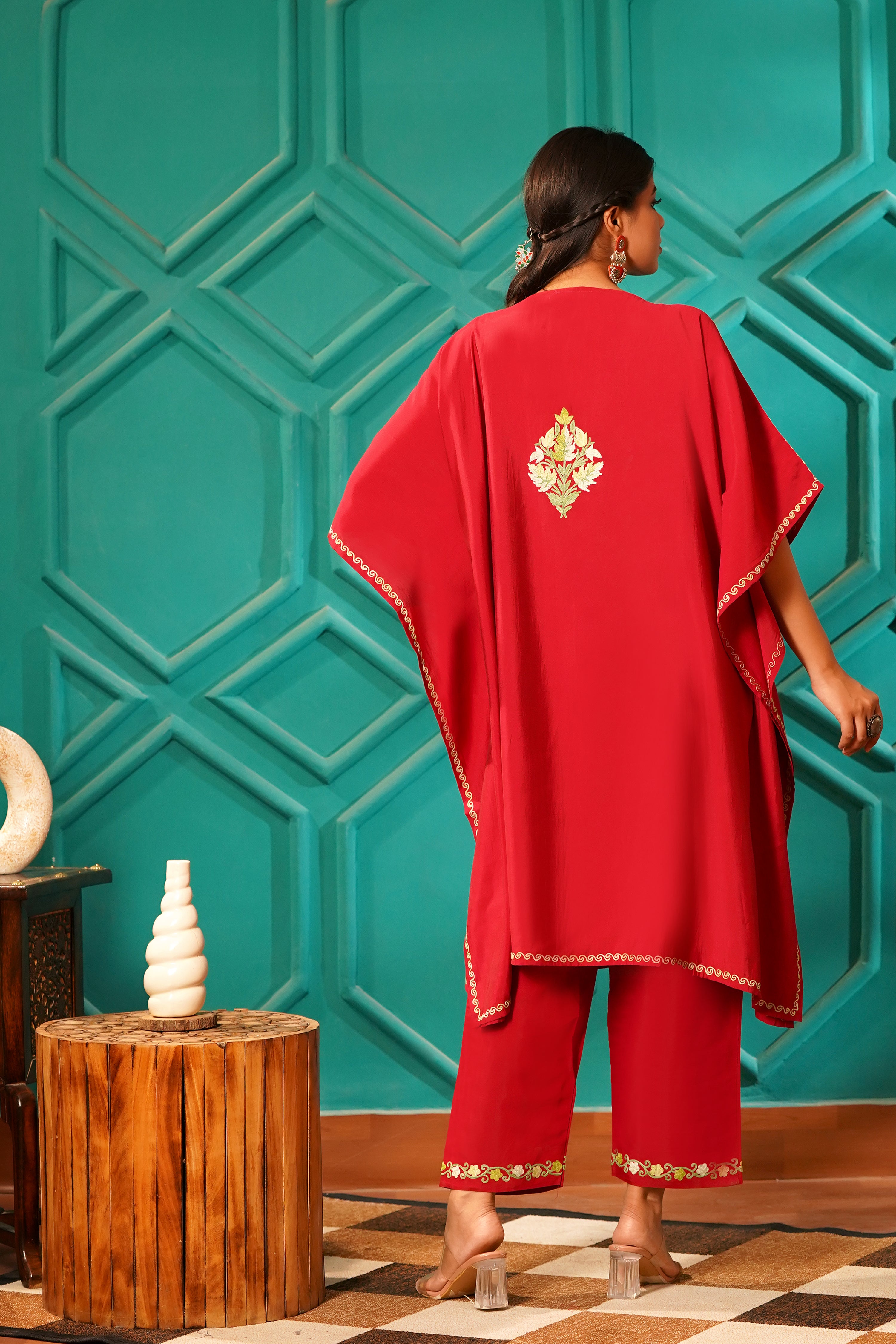 Regal & Heritage - KAFTAN-Muslin cotton Co-ord set-2pc - Ruby Heritage