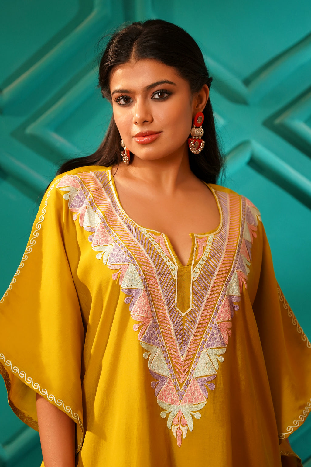 Regal & Heritage - KAFTAN-Muslin cotton Co-ord set-2pc - Vintage Ochre