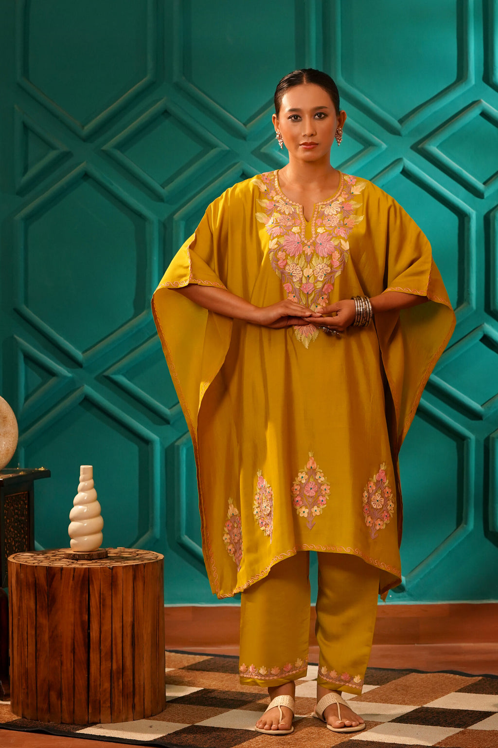 Regal & Heritage - KAFTAN-Muslin cotton Co-ord set-2pc - Vintage Ochre
