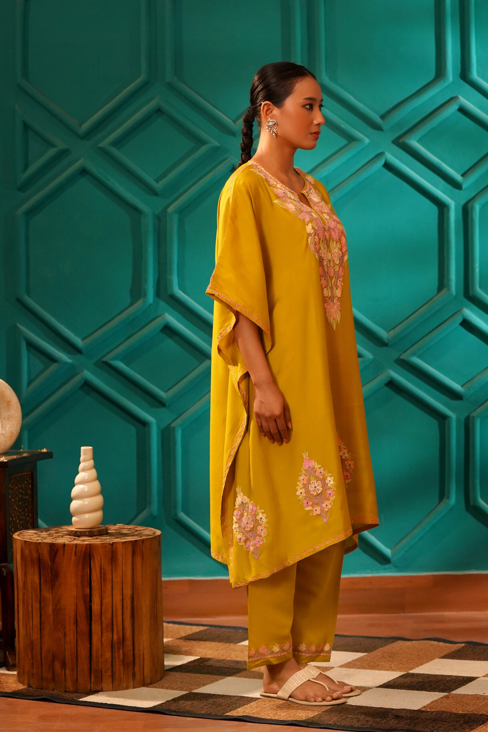 Regal & Heritage - KAFTAN-Muslin cotton Co-ord set-2pc - Vintage Ochre