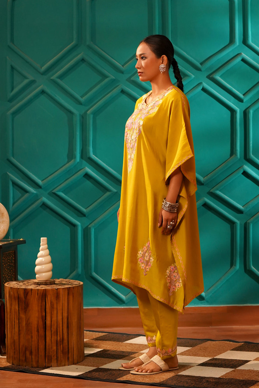 Regal & Heritage - KAFTAN-Muslin cotton Co-ord set-2pc - Vintage Ochre