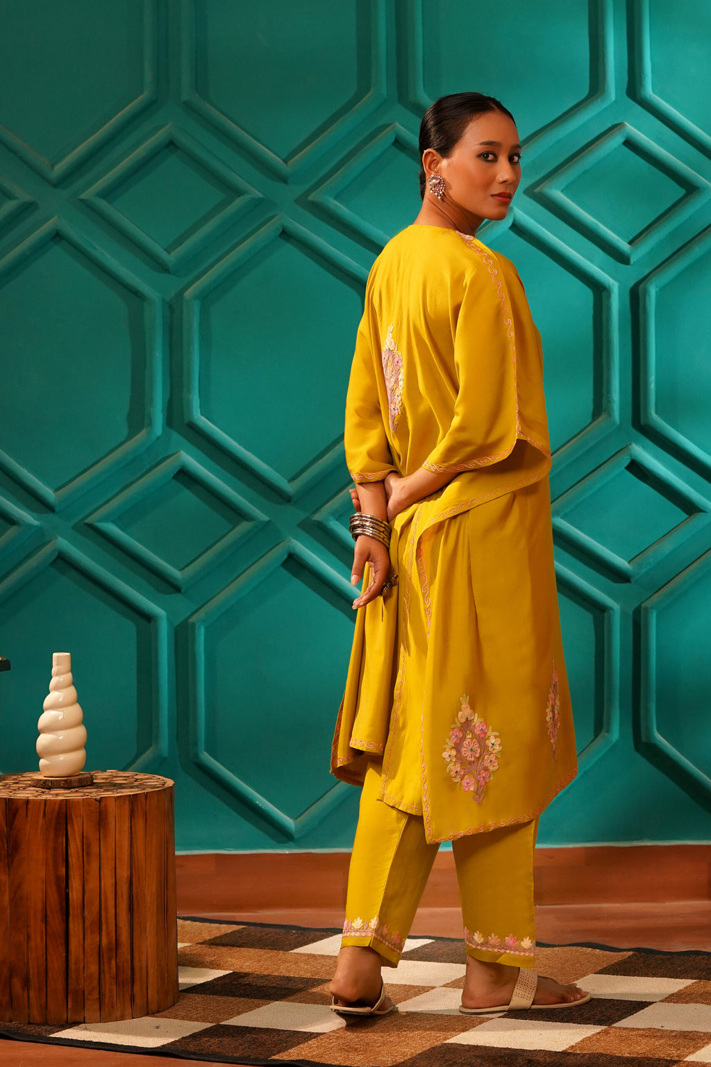 Regal & Heritage - KAFTAN-Muslin cotton Co-ord set-2pc - Vintage Ochre