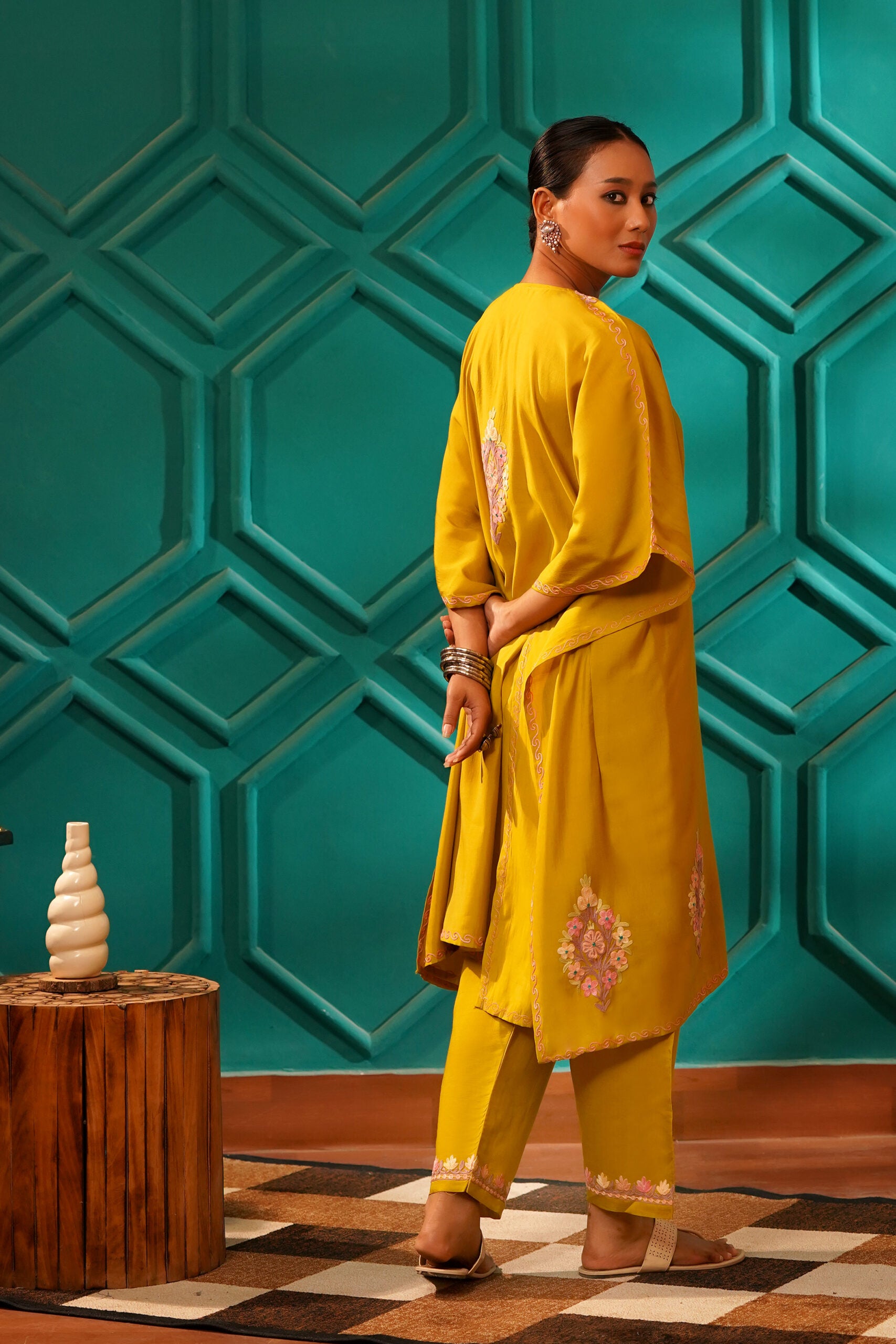 Regal & Heritage - KAFTAN-Muslin cotton Co-ord set-2pc - Vintage Ochre