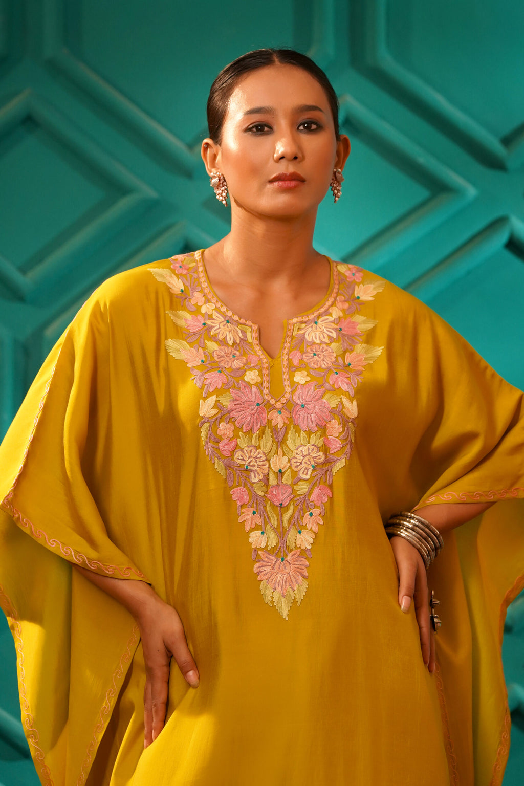 Regal & Heritage - KAFTAN-Muslin cotton Co-ord set-2pc - Vintage Ochre