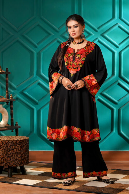 Kashmiri Bouquet Malai Cotton Tunic & Pant Set