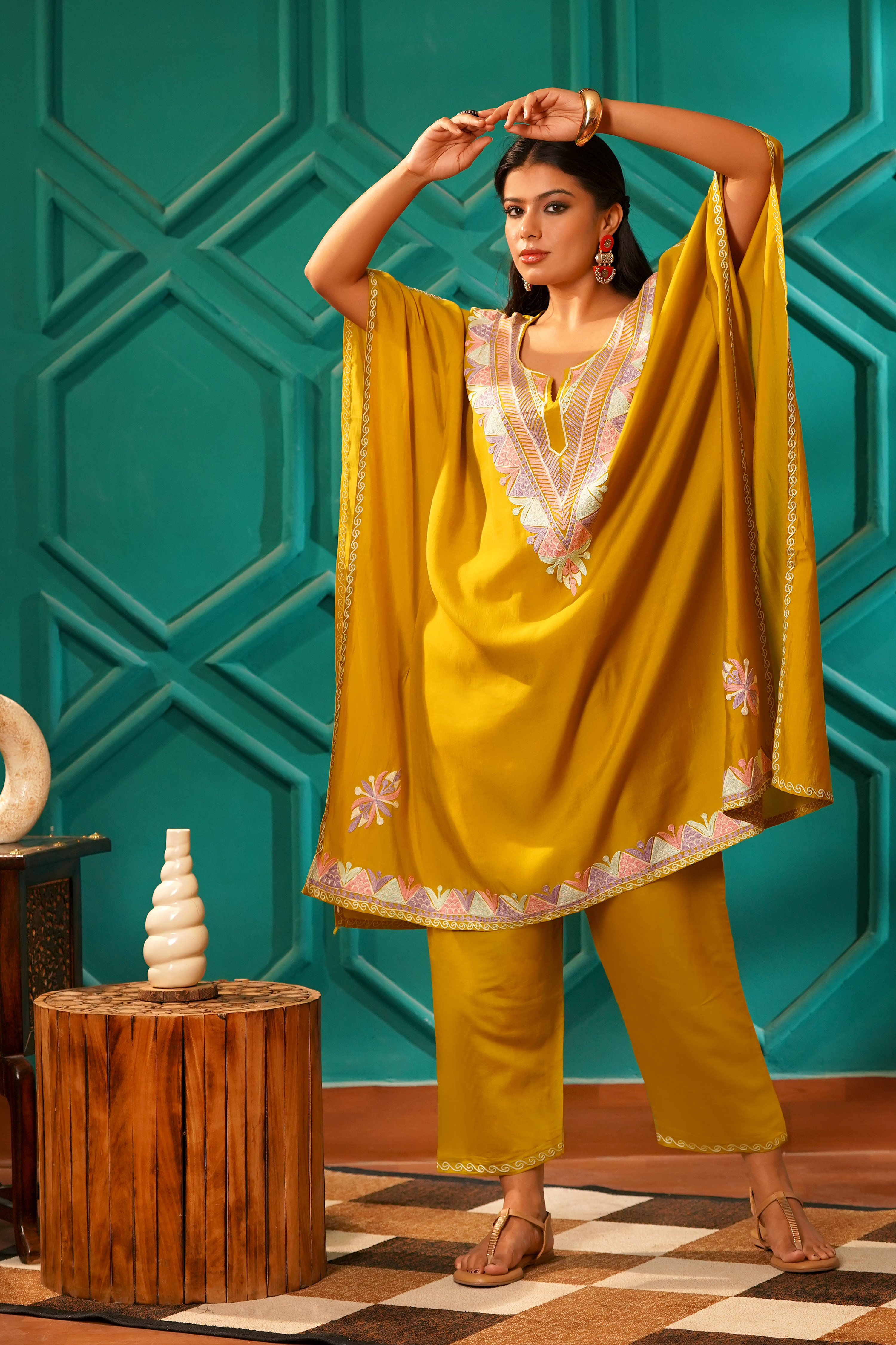 Regal & Heritage - KAFTAN-Muslin cotton Co-ord set-2pc - Image 4