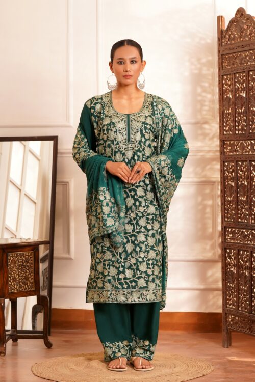 Regal & Classic- Rayon Kashmiri AARI Zari Work-3pc