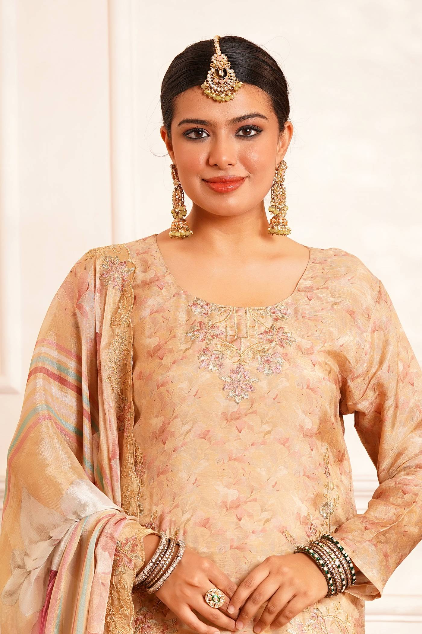 Poetic & Heritage- Kashmiri Muslin Silk Print & Zari work sequence-3pc - Image 5